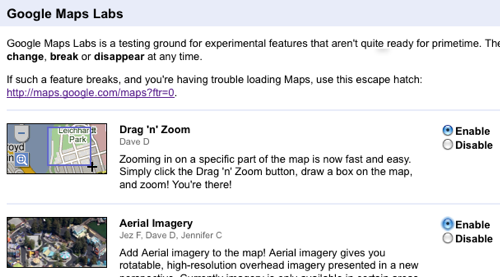 Abbildung für den Artikel mit dem Titel Google Maps Labs fügt Karten experimentelle Funktionen hinzu